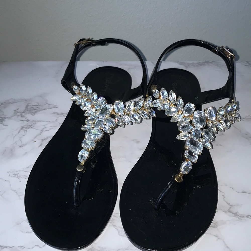 NEW Bamboo® Women’s Jewel T-Strap Jelly Flat Sandals